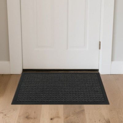 1PC Polypropylene Small Grid Composite Rubber Mat, Gray, 45x75x0.7cm, Kitchen & 
