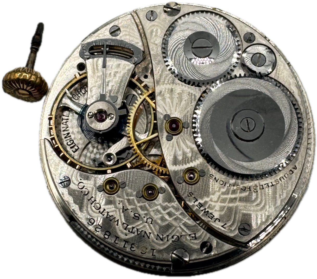 Antique 1912 Elgin 17J 12s Mechanical Pocket Watch Movement 392 USA