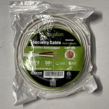 Syston, Security Cable, 18/4, 50ft, White, AC-5718-SB-WH-50