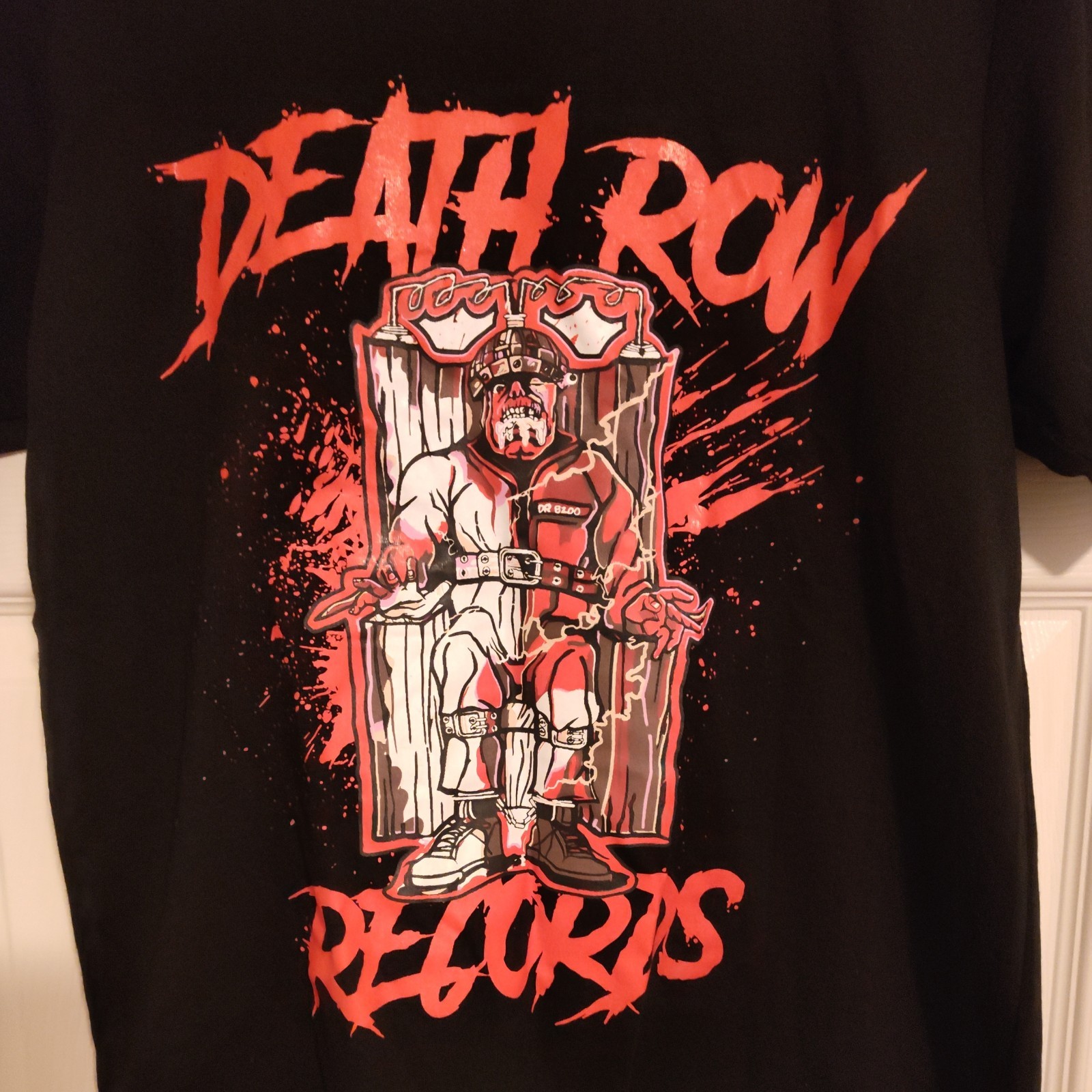 FILA Death Row Records Hip Hop T Shirt Uomo Small Nera Crew Tee Grafica Nuova con etichette