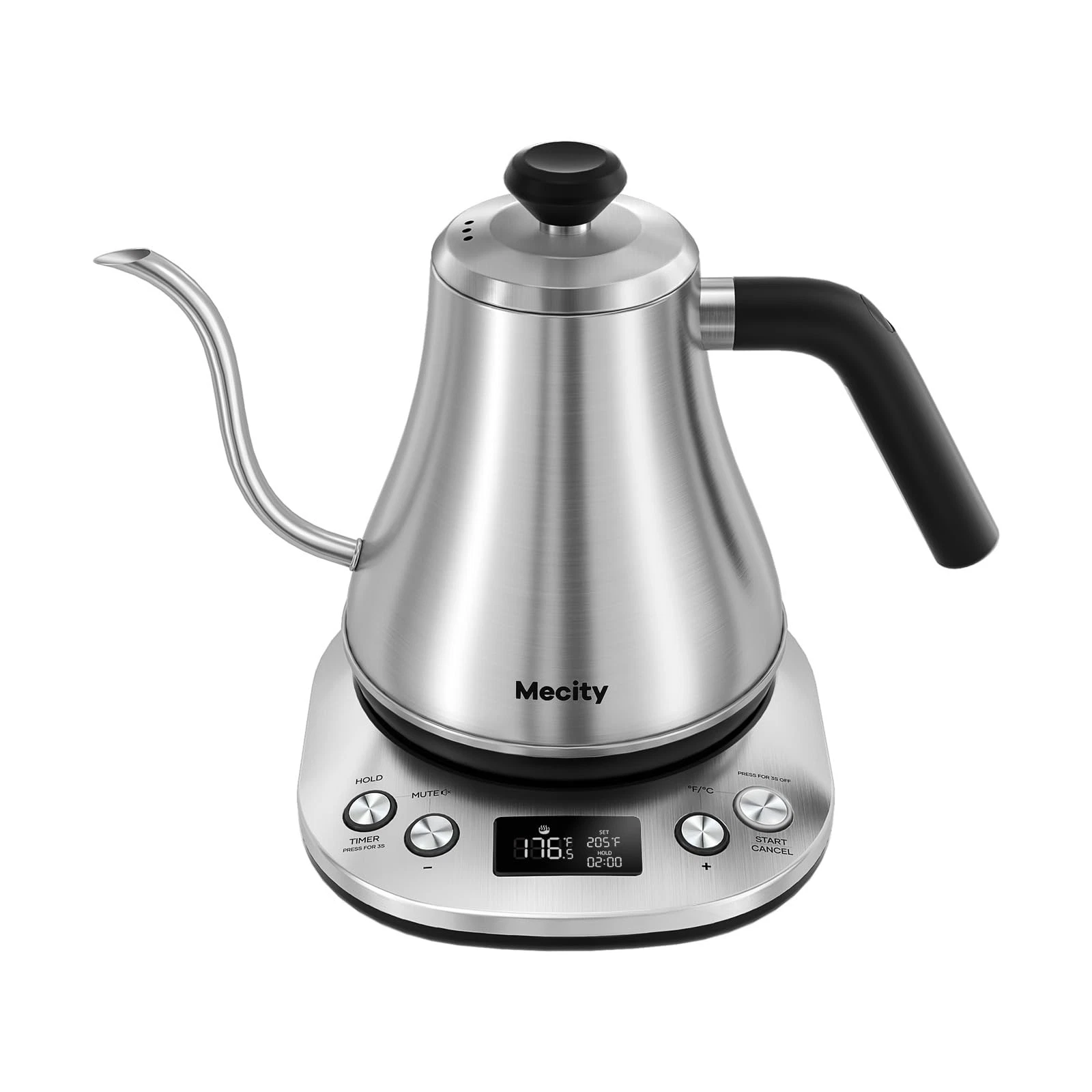Electric Gooseneck Kettle With LCD Display Automatic Shut Off Retro Coffee Ke...