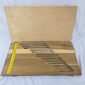 L & I Lavallee & Ide Reamer Set 11 Piece Set  Wooden Case Vintage Incomplete USA