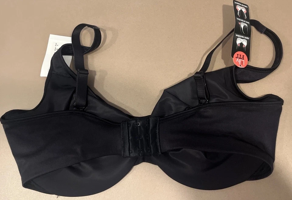 NUEVO CON ETIQUETAS 42D Lilyette Bali LY0904 Lily Fit Onyx Negro NUEVO $42 Foto 2 de 4