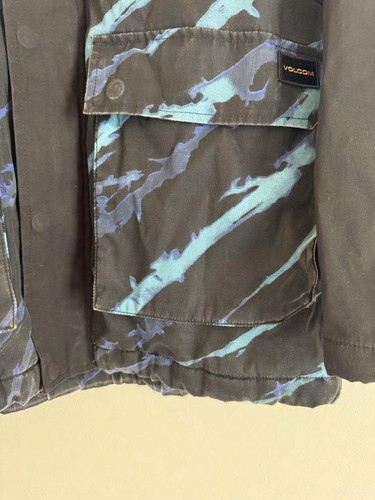 Volcom Snowboard Jacket Olive Blue Camouflage Men's M, Hooded, New - Picture 2 of 10