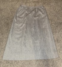 VTG JG Hook Skirt Long Straight Wool Blend Sz 12 Pockets Vent Heather Grey Blue