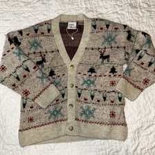 Zara Kids Christmas Holiday Knit Button Down Cardigan Sweater Size 4-5 Years 4 5