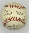 Frank Lary Autographed Baseball w/inscription Yankee Killer 28-12, PSA/DNA COA