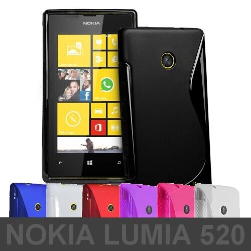 Housse gel Etui Silicone Coque Protrection Arriere Case S-Line Lumia 520 ou Film - Foto 1 di 7