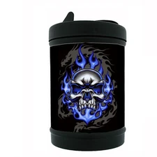 Black Metal Car Ashtray Skull Design-015
