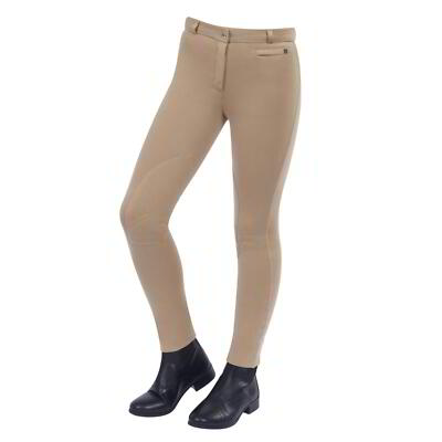 Dublin Kinder Supa-Fit Reißverschluss Knie Patch Reithose - Beige