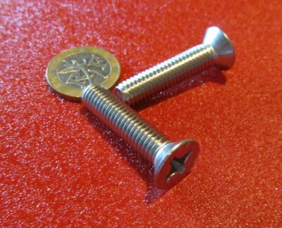 18-8 A2 Stainless Steel Flat Head Phillips Machine Screw, M8 x 35 mm  10 Pcs