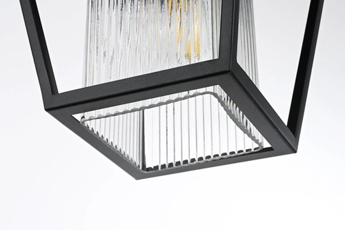 Chandelier Light Fixture Outdoor Ribbed Glass Exterior Porch Walkway Patio Lamp - Picture 6 of 9