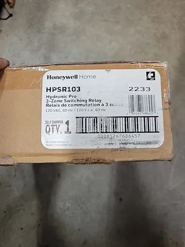Honeywell HPSR103 Hydronic Three Zone Switching Relay Panel, 120V
