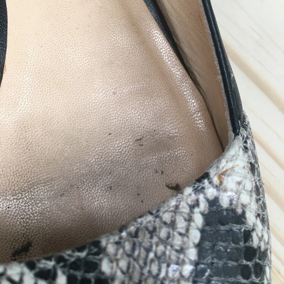 Zapatos Cole Haan para mujer 7.5 B Amalia Skimmer piel de serpiente DOrsay planos cuero negro Foto 4 de 4