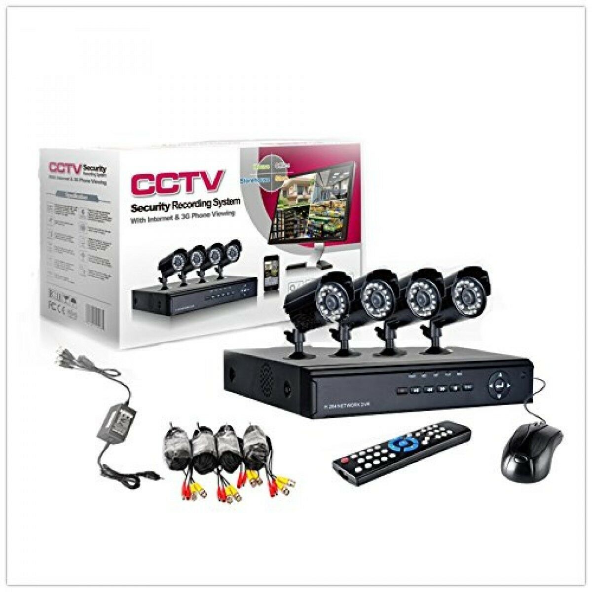 Protezione Totale Casa: Kit 4 Telecamere Infrarossi con DVR e Cavi