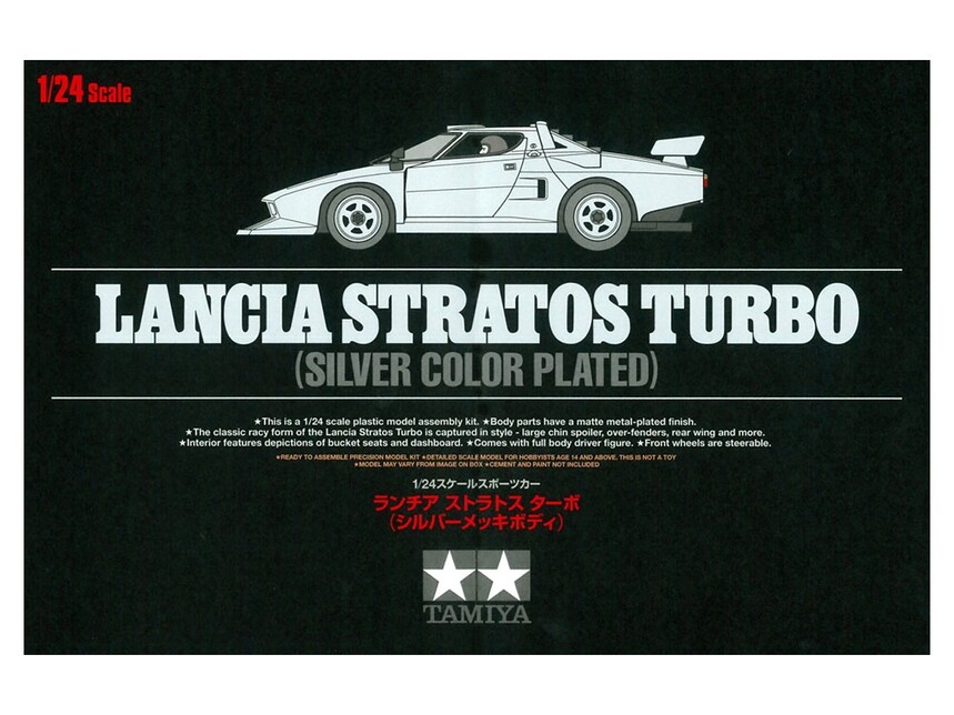 Tamiya 25418 1/24 Scale Model Car Kit Lancia Stratos Turbo Silver