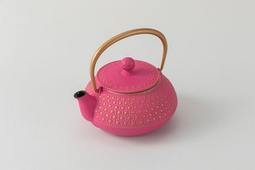 TEAPOT 650ml Nanbu Tekki Iwachu Type 5 Wave (Gold / Pink) Japan Import - Picture 2 of 3
