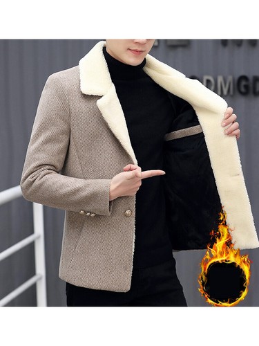 manteau court homme beige