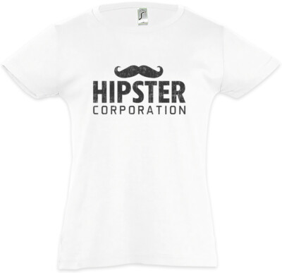 Hipster Corporation Kids Girls T-Shirt Hip Mustache Mainstream Scene Beard Indie
