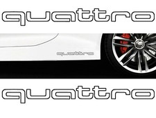 2 x Audi Quattro Outline vinyl decal sticker Door Bumper Window 200mm Black 
