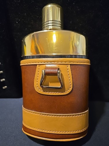 I suoi & Hers flaconi in vetro a costine con supporti e top a vite vintage in ottone - Foto 2 di 11