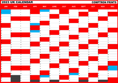 2023 Year Planner Calendar Wall Office Landscape Matt A4 A3 A2 A1 A0