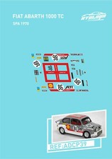 CALCAS FIAT ABARTH 1000 TC SPA 1970 SLOT DECALS