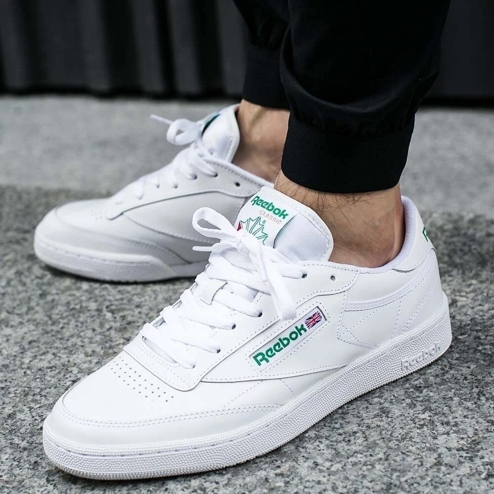 Reebok Club C 85 Men's Tennis White Green Shoe Trainers #456 eBay