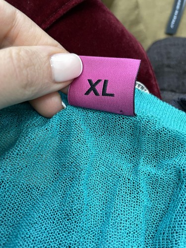 Save the Queen Size XL Cardigan Green Turquoise Long Sleeve Flare Sleeves - Picture 3 of 8