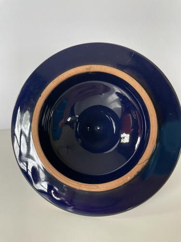 Cobalt Blue & Gold Floral Lidded Porcelain Candy Dish & Ashtray Florence Italy - Picture 7 of 12