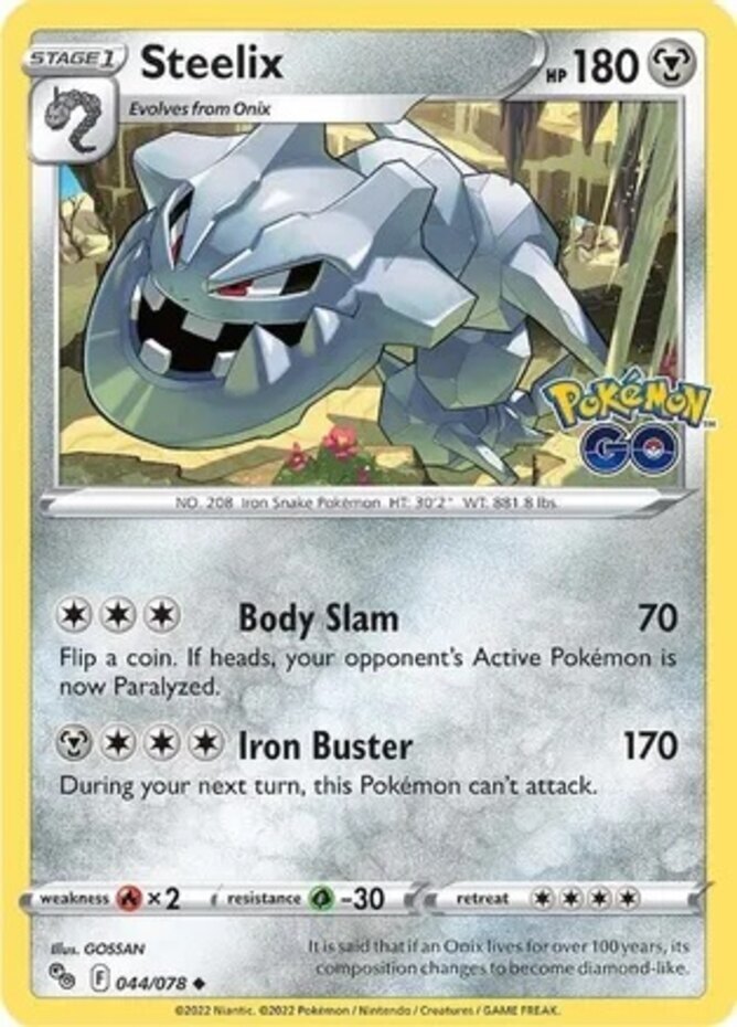 Steelix - 044/078 - Uncommon Pokemon NM-Mint Pokemon Go | eBay