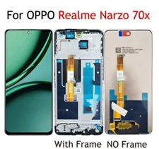 For Realme Narzo 70x Full LCD Display Touch Screen Digitizer Replacement + Frame