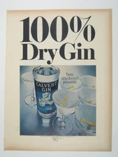 Vintage Calvert Gin 100% Dry Gin Advertising Print Bar Barware Decor Martini