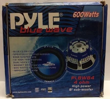 Pyle PLBW84 Blue Wave 600 Watts  8" 4 ohm High Power Sub Woofer