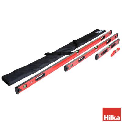Hilka 4-teiliges Box Wasserwaagen Set (24'', 48'', 72'') + Torpedo Antirutsch mit Koffer