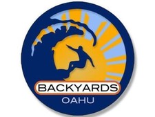 4" BACKYARDS OAHU HAWAII SURFING SURF SUN STICKER DECAL MADE IN USA
