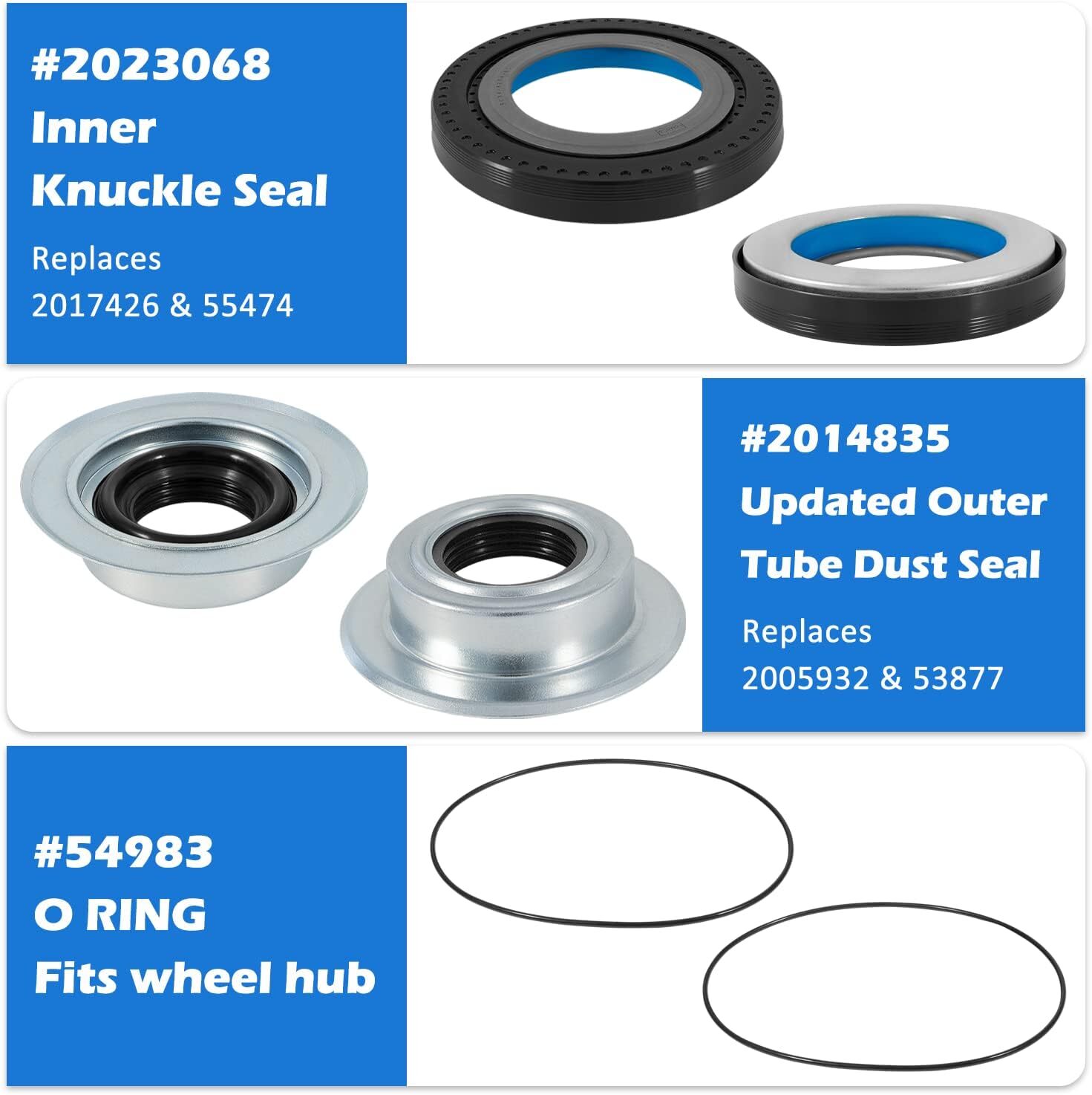 Front Axle Seal & ORing & Dust Seals Kit For Ford 20052014 F250 F350