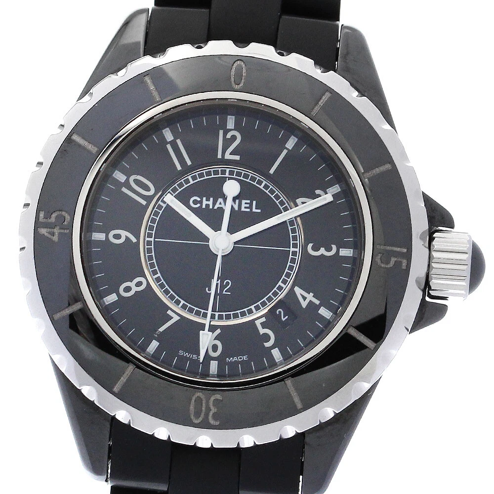 Orologio da donna CHANEL J12 H0681 ceramica nera data quadrante nero quarzo_889726