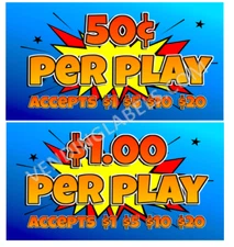 Crane Claw candy vending machine Labels Sticker Decal Price COMIC