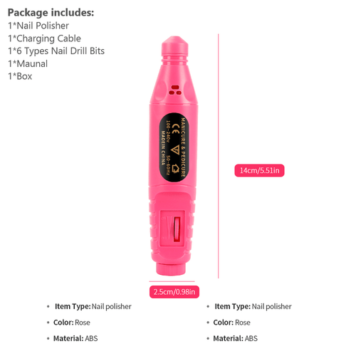 Electric DRILL NAIL File Acrylic Art Bits Manicure Pedicure Portable Machine Kit - Picture 11 of 12