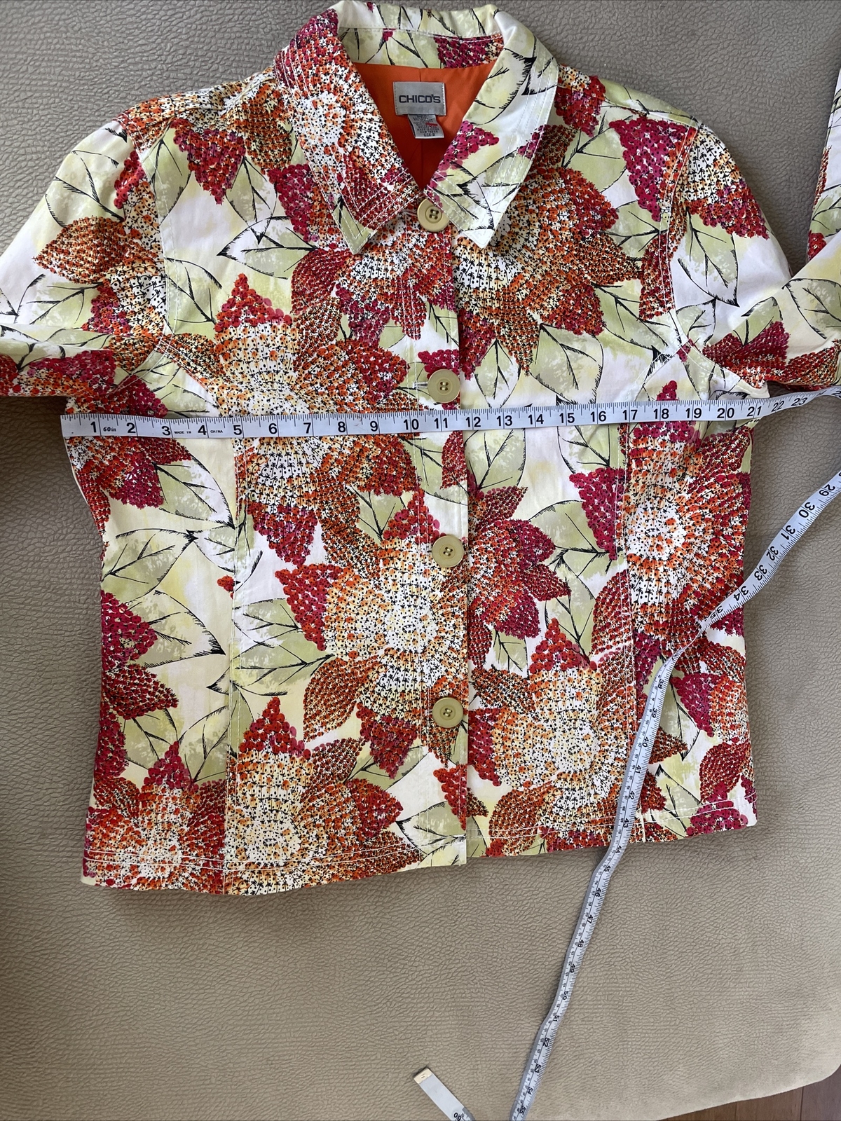 Chico's Button Down Lined Blazer Jacket Size 2 Se… - image 11