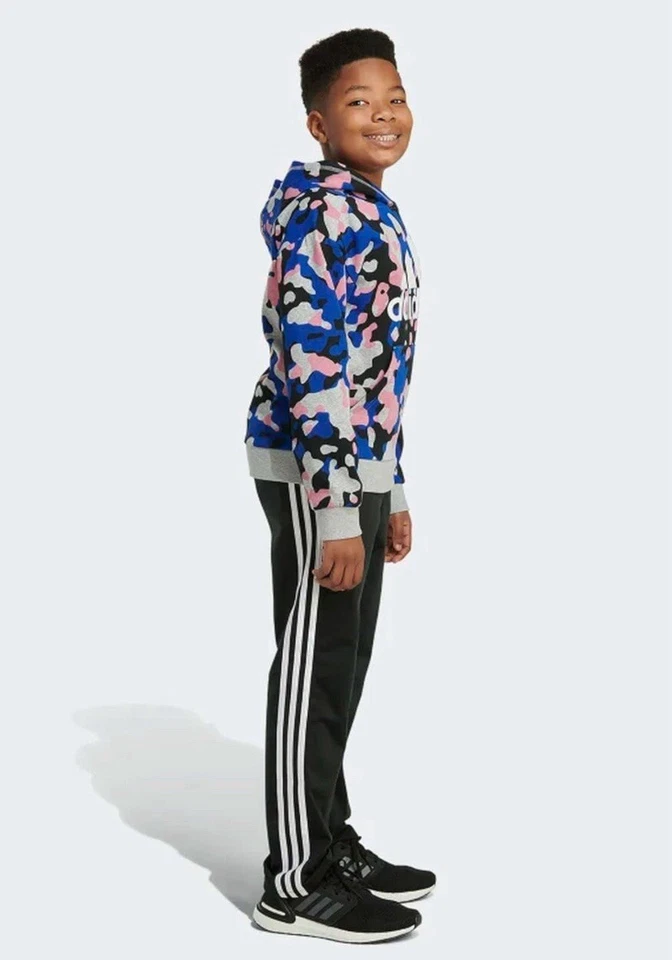 Adidas Niños Sudadera Camuflada Azul/Rosa/Gris Sudadera con Capucha AA7484 Juvenil Talla S Foto 2 de 4