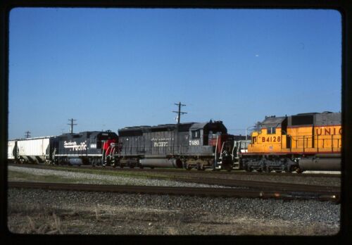 Railroad Slide - Southern Pacific #7480 Locomotive 1998 Freight Train Vintage - Photo 1/1