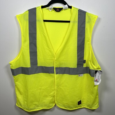 Walls Mens Yellow High Visibility Reflective Safety Vest Size XL NEW