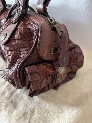 Bolso de hombro de cuero Chloe Silverado marrón usado auténtico hecho en Italia - Imagen 8 de 18