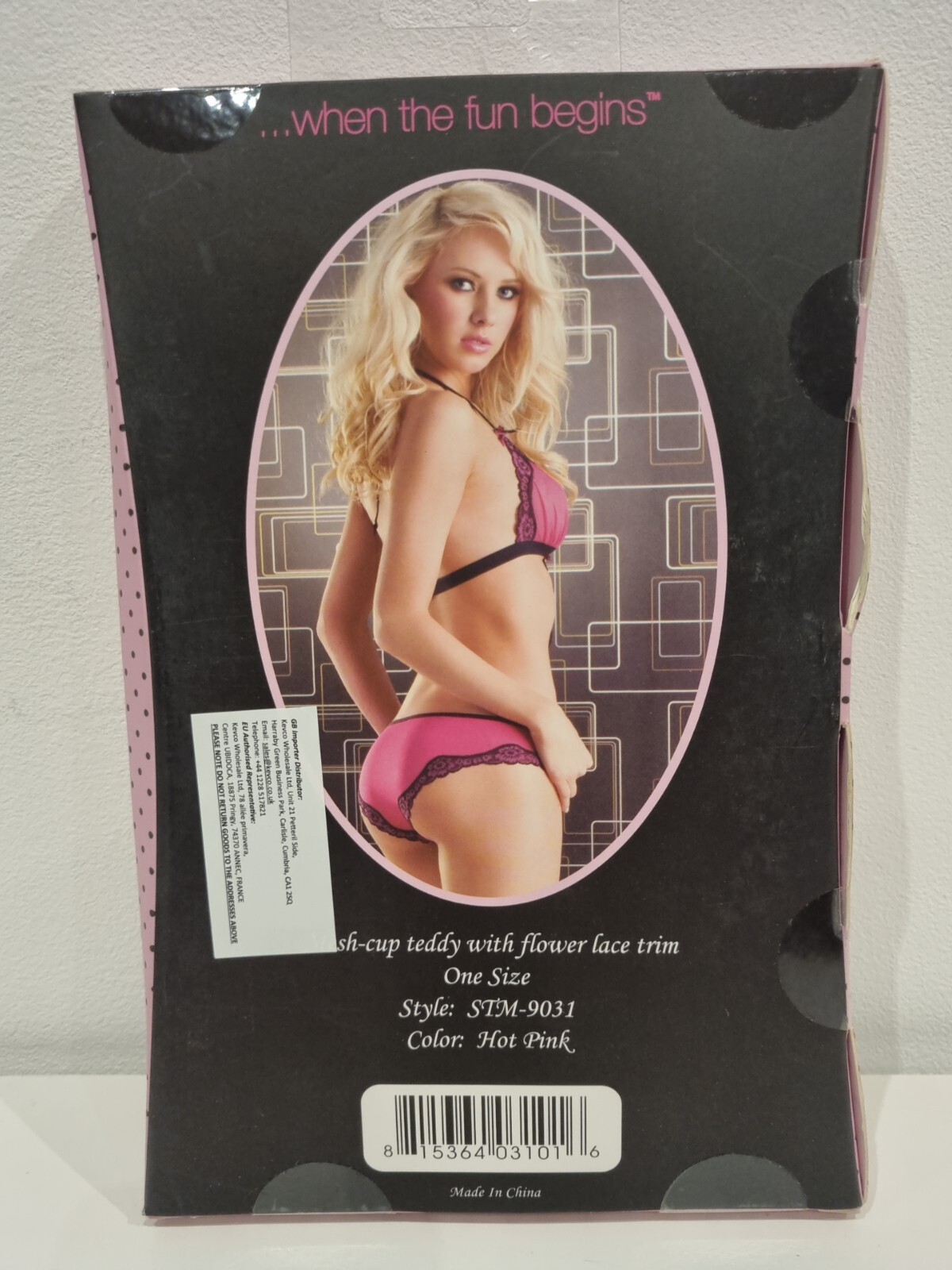 Seven Til Midnight Hot Pink Mesh Teddy STM9031