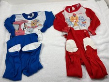Vintage Care Bears Cousins Pajamas size 2 yrs baby 1980's and bear print snap
