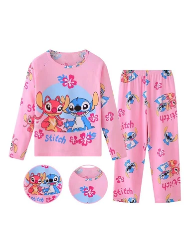 2pcs/set lilo Stitch Pyjamas Sets Kid Home Wear Travel Casual Sleepwear Suit - Picture 22 of 27