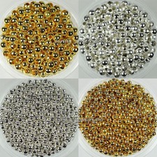Wholesale 2mm,2.4mm,3.2mm,4mm,5mm,6mm Metal Round Spacer Beads Silver/Gold Plt
