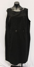 Tahari Women's Plus Sleeveless Solid Print Knee Length Dress NC3 Black Size 20W